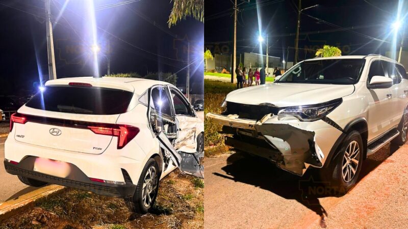 Caminhonete invade preferencial e colide na lateral de HB20 em Sorriso; ninguém fica ferido